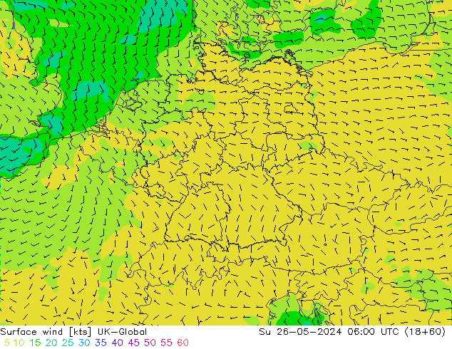 ветер 10 m UK-Global Вс 26.05.2024 06 UTC