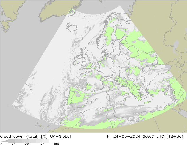 Nubes (total) UK-Global vie 24.05.2024 00 UTC