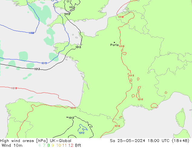 High wind areas UK-Global Sa 25.05.2024 18 UTC