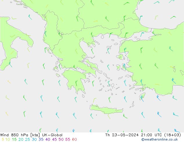  850 hPa UK-Global  23.05.2024 21 UTC