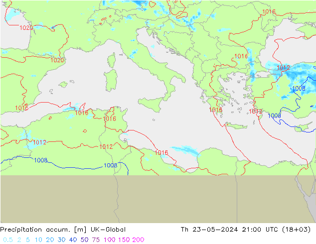 Totale neerslag UK-Global do 23.05.2024 21 UTC