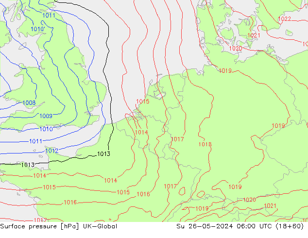 Luchtdruk (Grond) UK-Global zo 26.05.2024 06 UTC