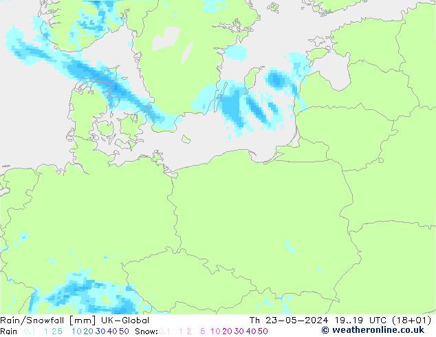 Regen/Sneeuwval UK-Global do 23.05.2024 19 UTC
