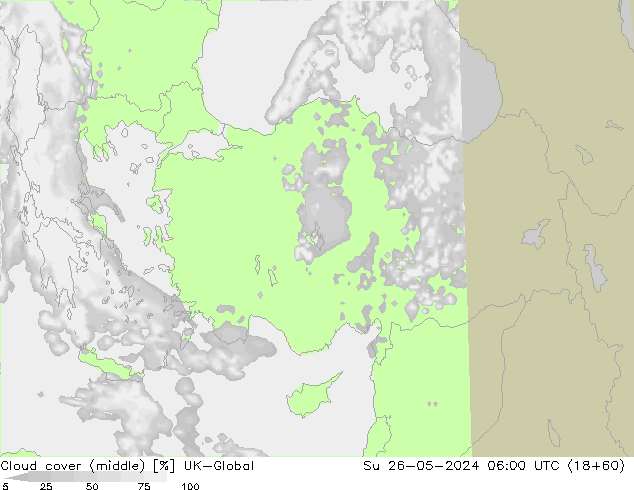 Bewolking (Middelb.) UK-Global zo 26.05.2024 06 UTC