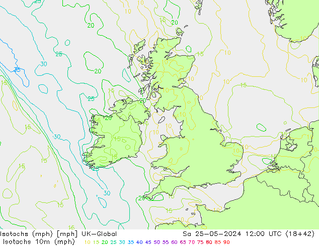 Eşrüzgar Hızları mph UK-Global Cts 25.05.2024 12 UTC