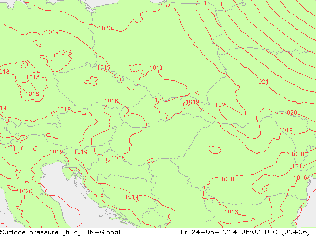 pression de l'air UK-Global ven 24.05.2024 06 UTC