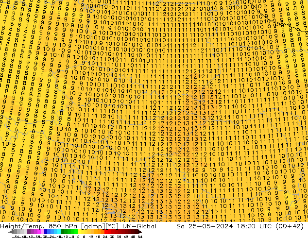 Height/Temp. 850 hPa UK-Global Sa 25.05.2024 18 UTC