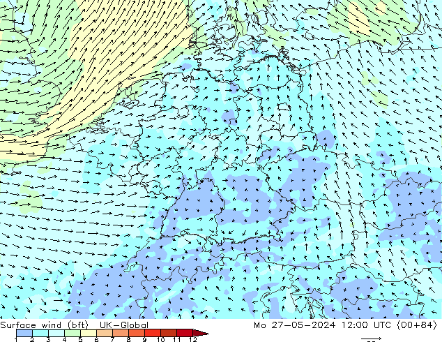  10 m (bft) UK-Global  27.05.2024 12 UTC