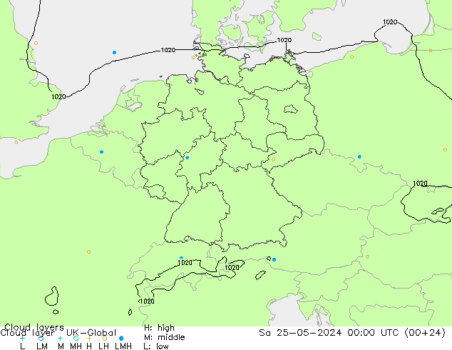 Cloud layer UK-Global  25.05.2024 00 UTC