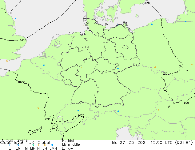 Cloud layer UK-Global Mo 27.05.2024 12 UTC
