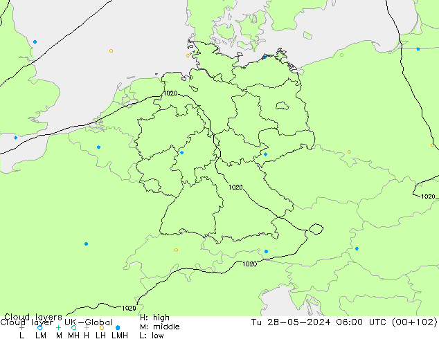 Cloud layer UK-Global Tu 28.05.2024 06 UTC