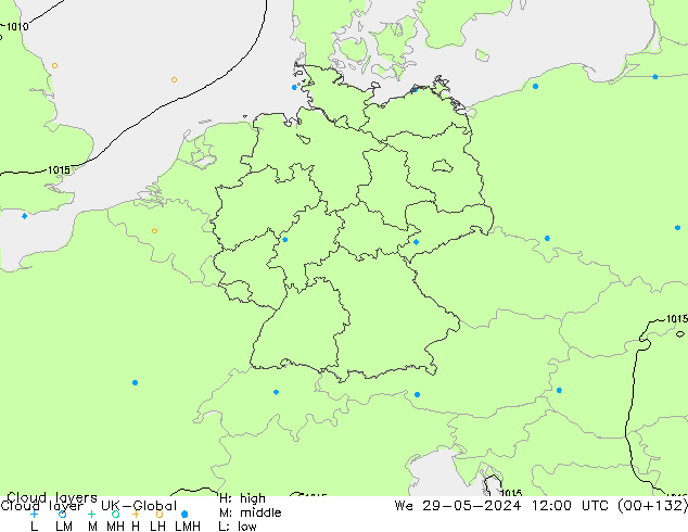 Wolkenlagen UK-Global wo 29.05.2024 12 UTC