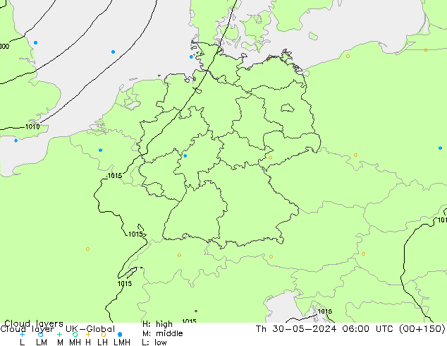 Wolkenlagen UK-Global do 30.05.2024 06 UTC