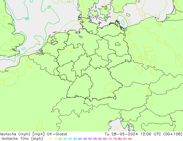 Isotachen (mph) UK-Global di 28.05.2024 12 UTC