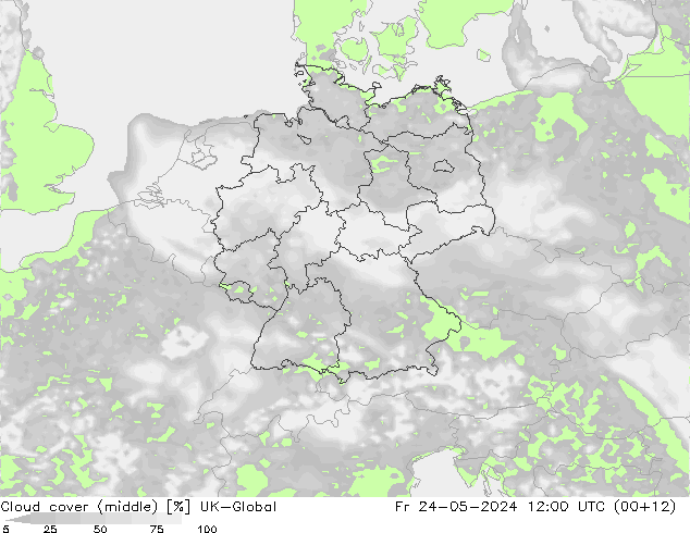 Wolken (mittel) UK-Global Fr 24.05.2024 12 UTC