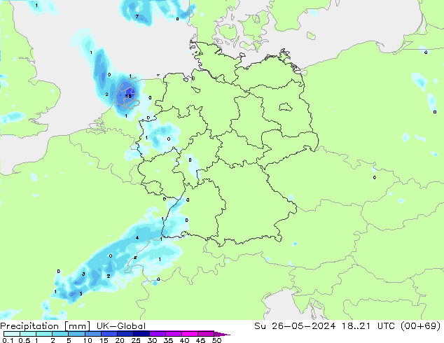 Precipitación UK-Global dom 26.05.2024 21 UTC