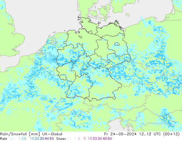 Regen/Schneefall UK-Global Fr 24.05.2024 12 UTC