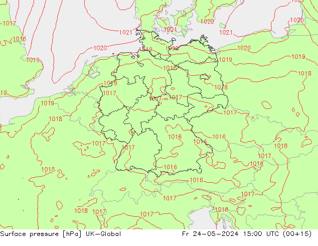 Presión superficial UK-Global vie 24.05.2024 15 UTC