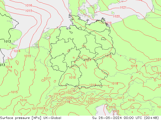 приземное давление UK-Global Вс 26.05.2024 00 UTC