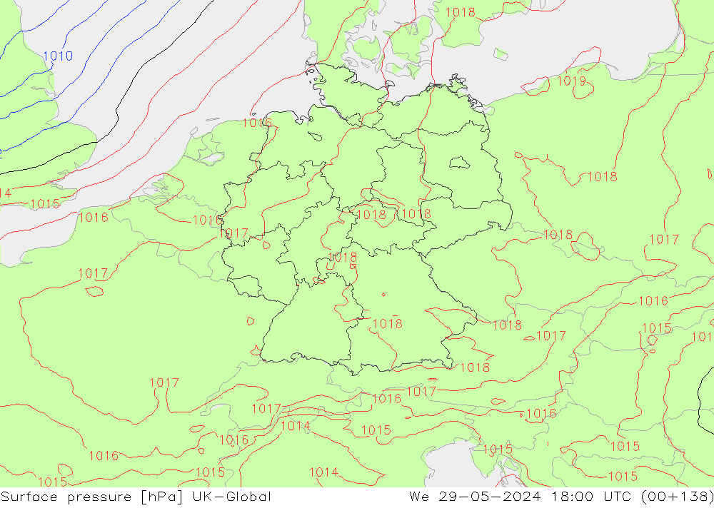 приземное давление UK-Global ср 29.05.2024 18 UTC