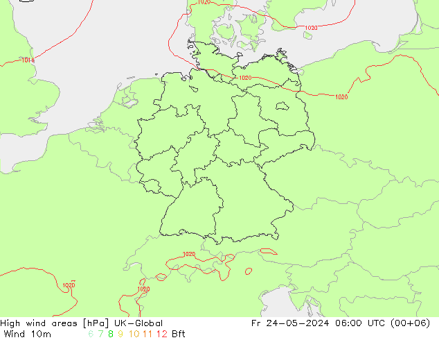 High wind areas UK-Global Pá 24.05.2024 06 UTC