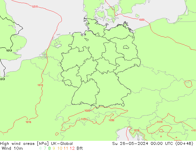 High wind areas UK-Global dom 26.05.2024 00 UTC