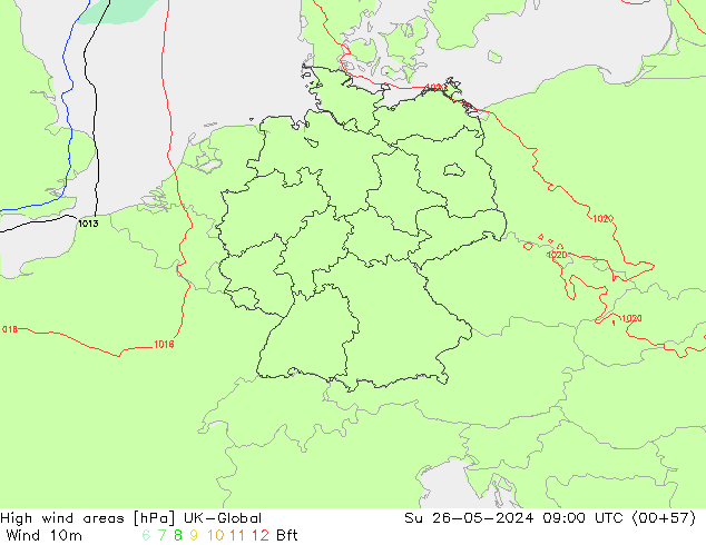 High wind areas UK-Global Su 26.05.2024 09 UTC