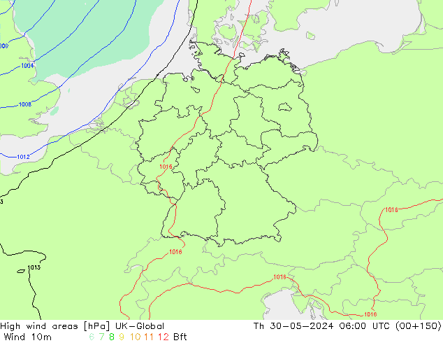 High wind areas UK-Global Th 30.05.2024 06 UTC