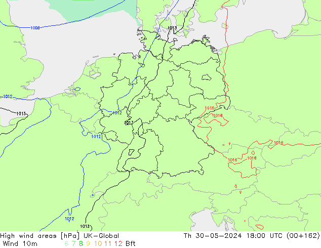 High wind areas UK-Global jeu 30.05.2024 18 UTC