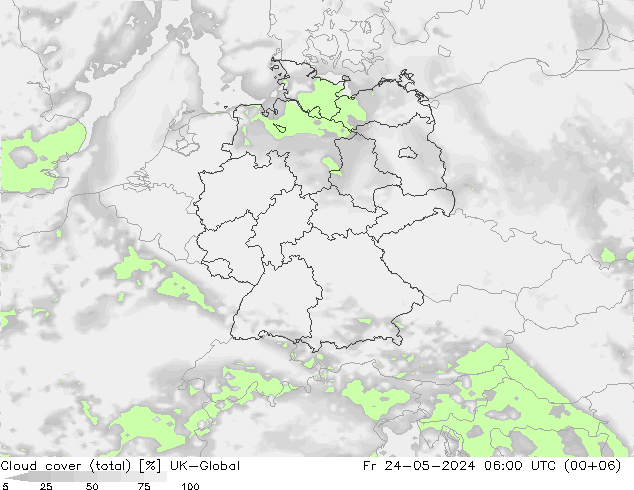 Nubes (total) UK-Global vie 24.05.2024 06 UTC