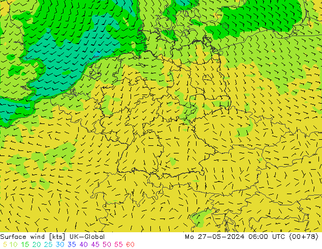 Wind 10 m UK-Global ma 27.05.2024 06 UTC