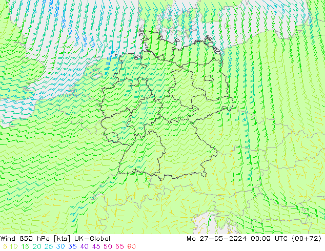  850 hPa UK-Global  27.05.2024 00 UTC