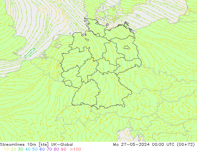 Streamlines 10m UK-Global Mo 27.05.2024 00 UTC