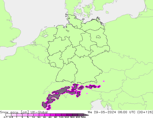 Snow accu. UK-Global St 29.05.2024 06 UTC