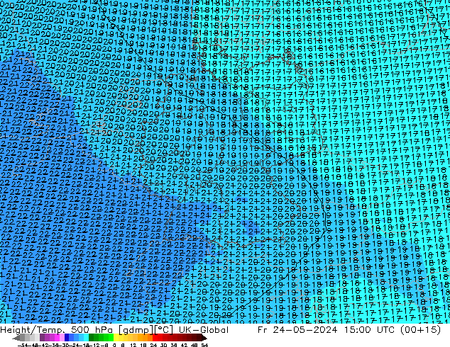 Height/Temp. 500 hPa UK-Global Fr 24.05.2024 15 UTC