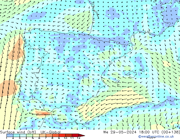 ве�Bе�@ 10 m (bft) UK-Global ср 29.05.2024 18 UTC
