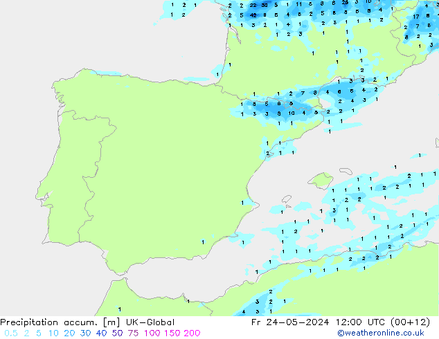 Precipitation accum. UK-Global  24.05.2024 12 UTC