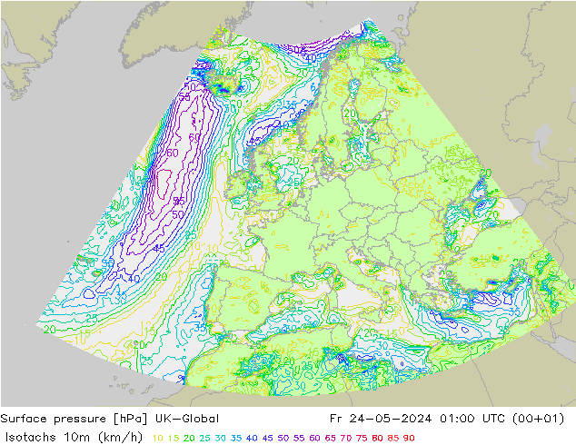 Isotaca (kph) UK-Global vie 24.05.2024 01 UTC