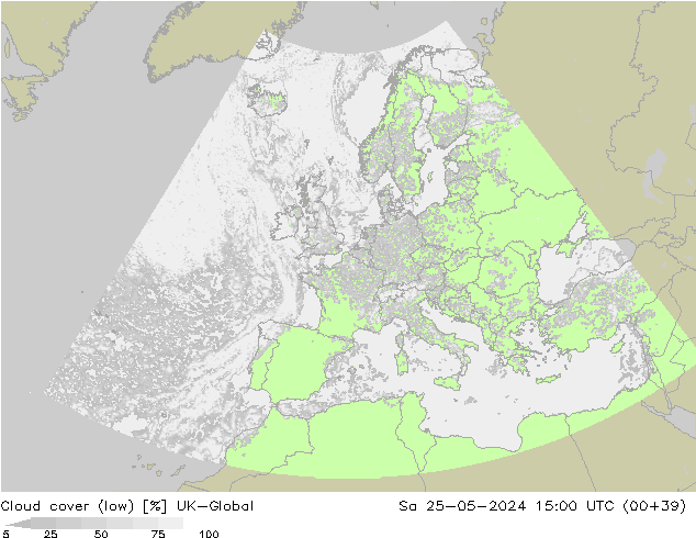 zachmurzenie (niskie) UK-Global so. 25.05.2024 15 UTC