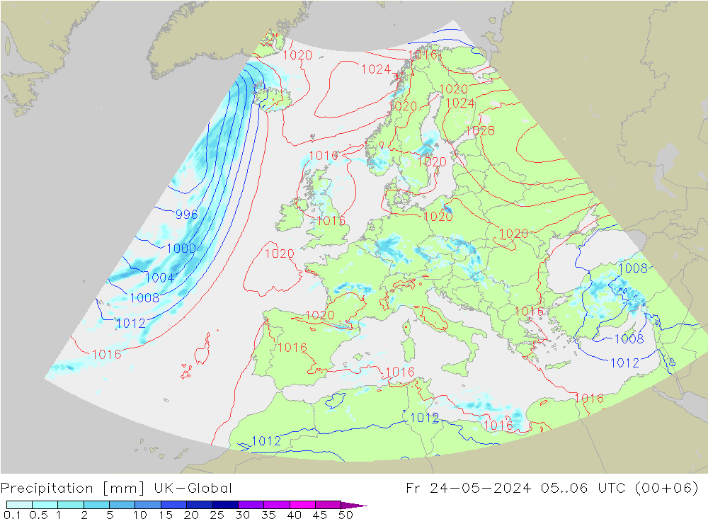 Srážky UK-Global Pá 24.05.2024 06 UTC