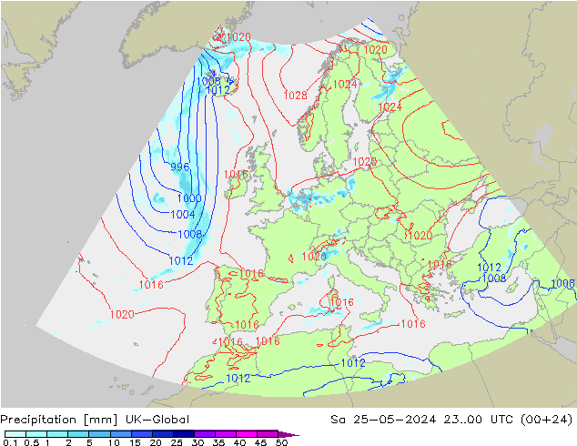 precipitação UK-Global Sáb 25.05.2024 00 UTC