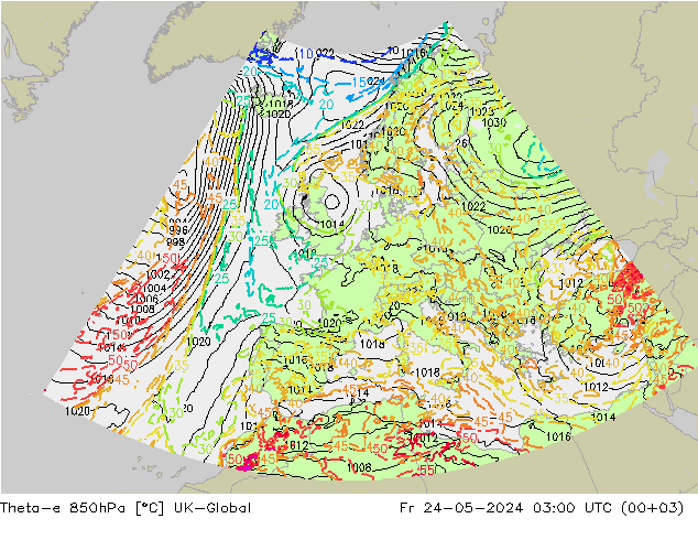 Theta-e 850hPa UK-Global pt. 24.05.2024 03 UTC