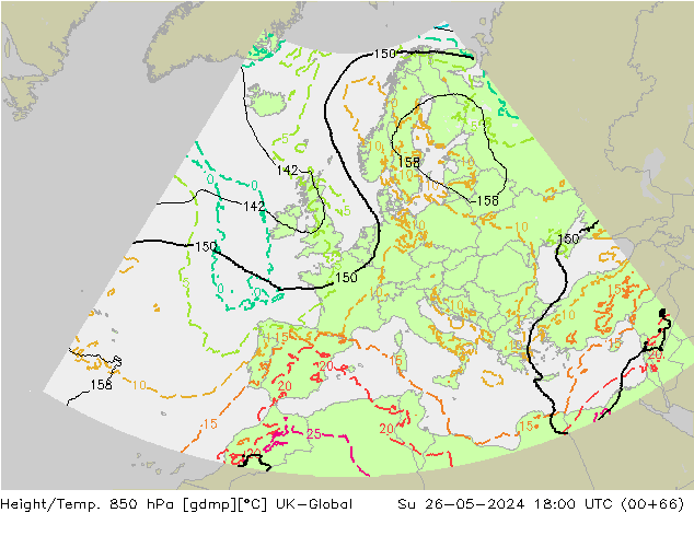 Height/Temp. 850 hPa UK-Global Ne 26.05.2024 18 UTC