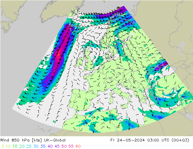wiatr 850 hPa UK-Global pt. 24.05.2024 03 UTC