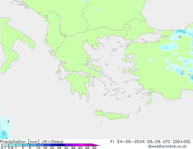 precipitação UK-Global Sex 24.05.2024 06 UTC