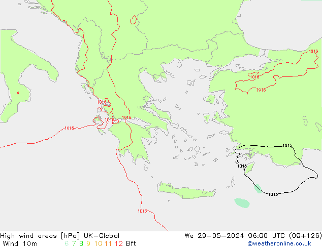 High wind areas UK-Global We 29.05.2024 06 UTC