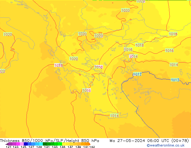 Thck 850-1000 hPa UK-Global Mo 27.05.2024 06 UTC