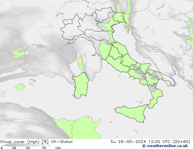 Nuages (élevé) UK-Global dim 26.05.2024 12 UTC
