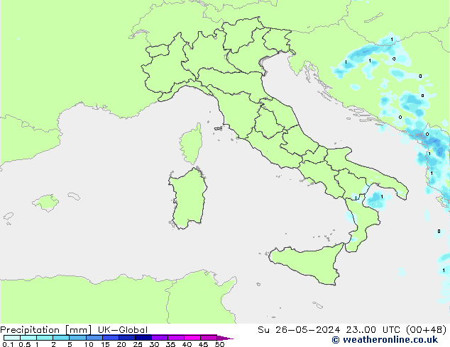 Precipitation UK-Global Su 26.05.2024 00 UTC