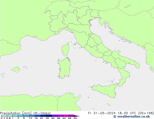 Precipitazione UK-Global ven 31.05.2024 00 UTC